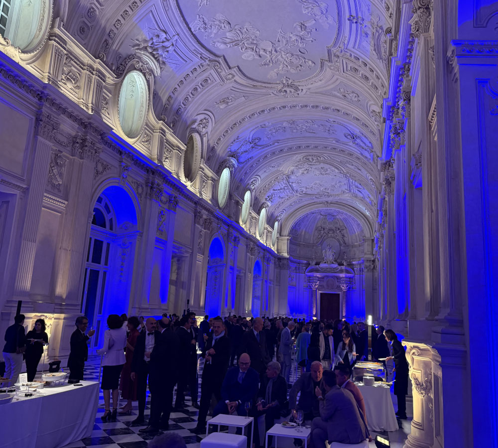Vista laterale della Sala Diana della Reggia di Venaria durante l'evento di Banca Reale